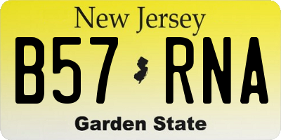 NJ license plate B57RNA