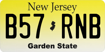NJ license plate B57RNB