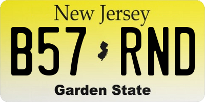 NJ license plate B57RND