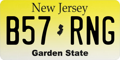 NJ license plate B57RNG