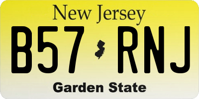 NJ license plate B57RNJ