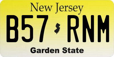 NJ license plate B57RNM