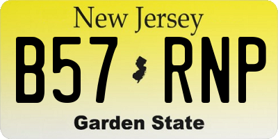 NJ license plate B57RNP