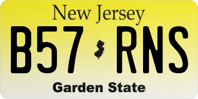 NJ license plate B57RNS