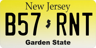 NJ license plate B57RNT