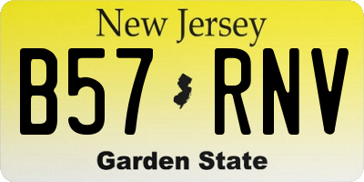 NJ license plate B57RNV