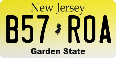NJ license plate B57ROA