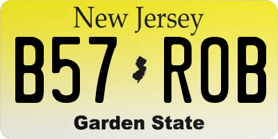 NJ license plate B57ROB