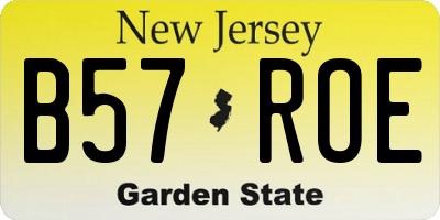 NJ license plate B57ROE