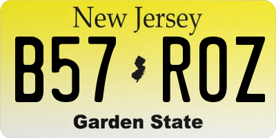 NJ license plate B57ROZ