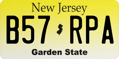 NJ license plate B57RPA