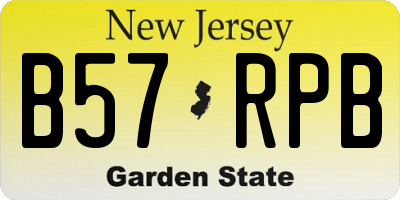 NJ license plate B57RPB