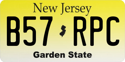 NJ license plate B57RPC