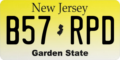 NJ license plate B57RPD