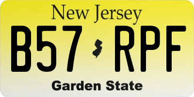 NJ license plate B57RPF