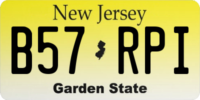 NJ license plate B57RPI
