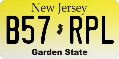 NJ license plate B57RPL