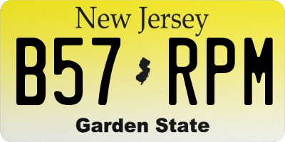 NJ license plate B57RPM