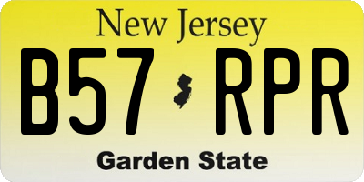 NJ license plate B57RPR