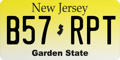 NJ license plate B57RPT