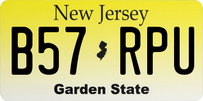 NJ license plate B57RPU