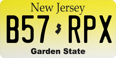 NJ license plate B57RPX