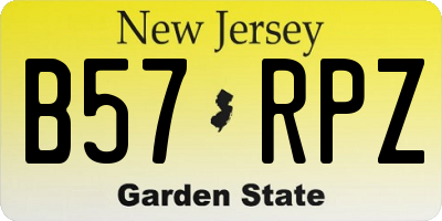 NJ license plate B57RPZ