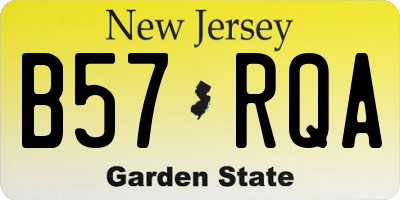 NJ license plate B57RQA