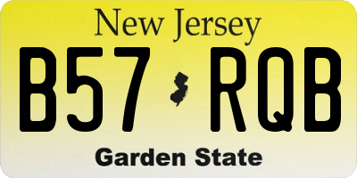 NJ license plate B57RQB
