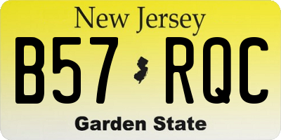 NJ license plate B57RQC