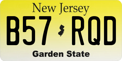NJ license plate B57RQD