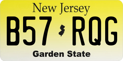 NJ license plate B57RQG