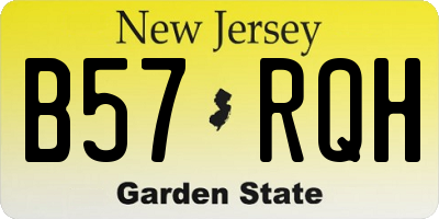 NJ license plate B57RQH