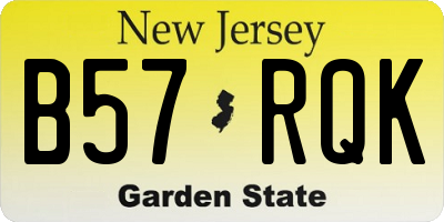 NJ license plate B57RQK