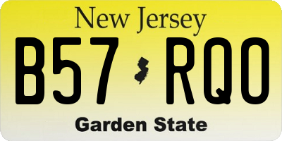 NJ license plate B57RQO