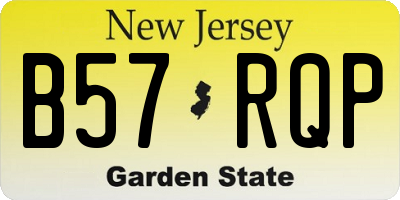 NJ license plate B57RQP