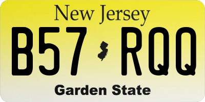 NJ license plate B57RQQ