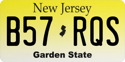 NJ license plate B57RQS