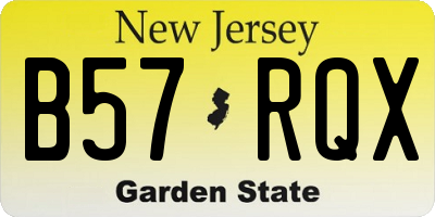 NJ license plate B57RQX