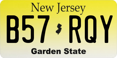 NJ license plate B57RQY