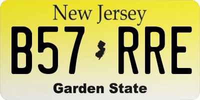 NJ license plate B57RRE