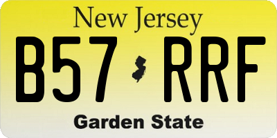 NJ license plate B57RRF