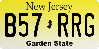 NJ license plate B57RRG