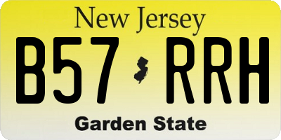 NJ license plate B57RRH