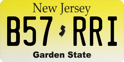 NJ license plate B57RRI
