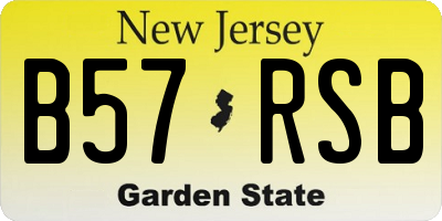 NJ license plate B57RSB