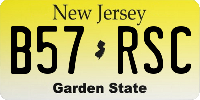 NJ license plate B57RSC