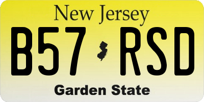 NJ license plate B57RSD