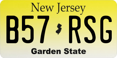 NJ license plate B57RSG