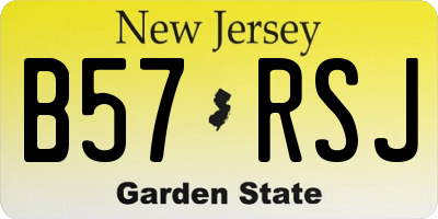 NJ license plate B57RSJ